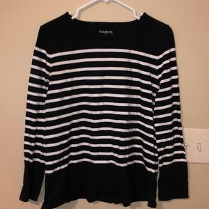 Talbots black and white stripe top